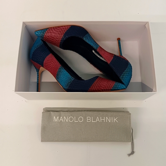 Manolo Blahnik Women's Pointed BB Snakeskin Stiletto Pumps - EU37/US7 - Picture 12 of 12